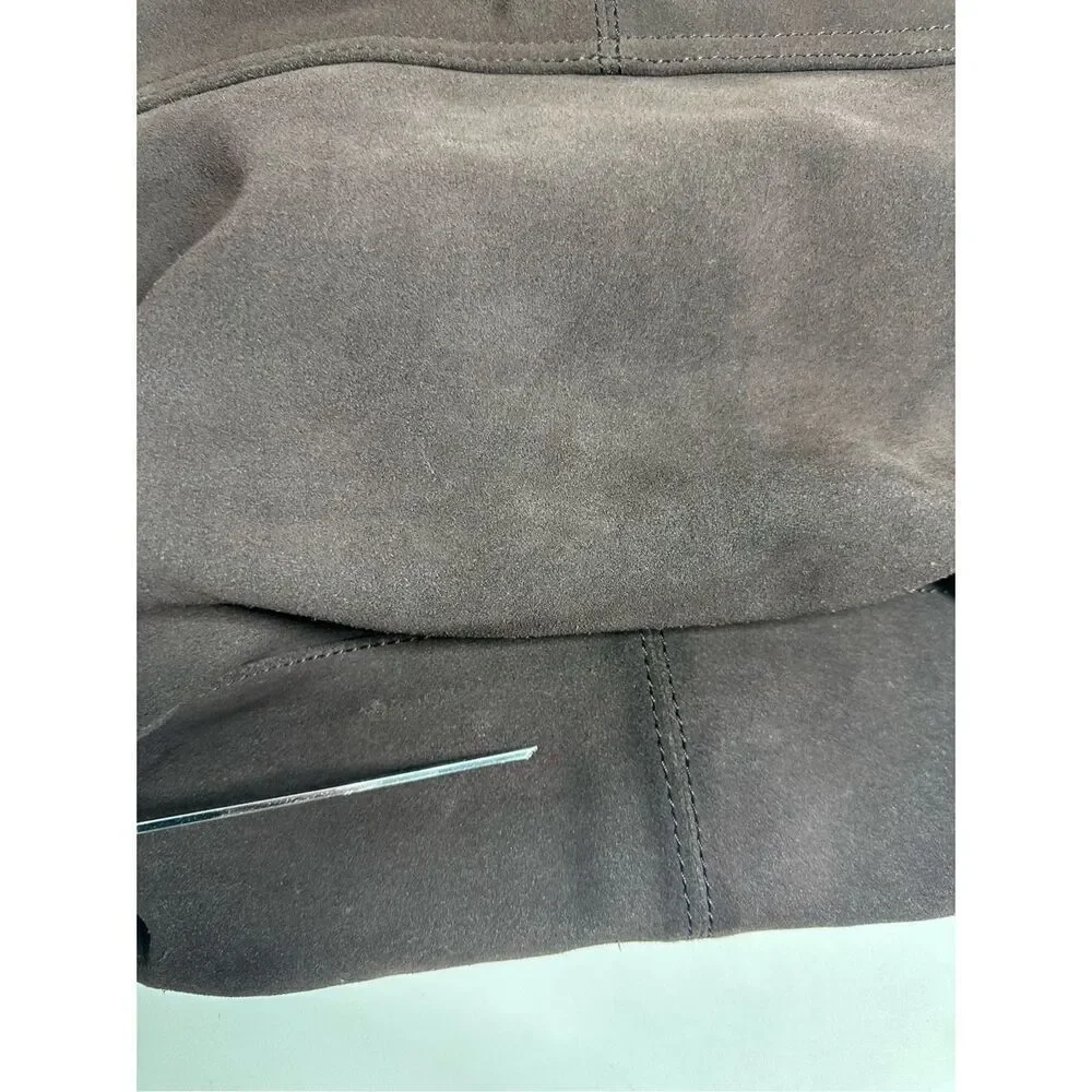 Benetton Brown Suede Messenger Crossbody Bag Briefcase Laptop See Description